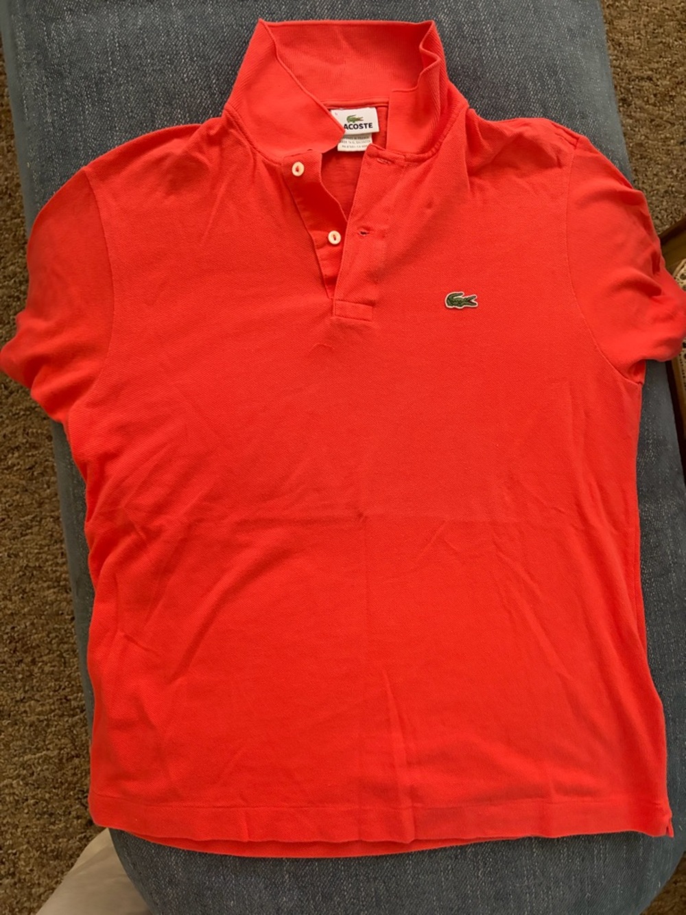 Lacoste Red Polo with Green Croc Logo